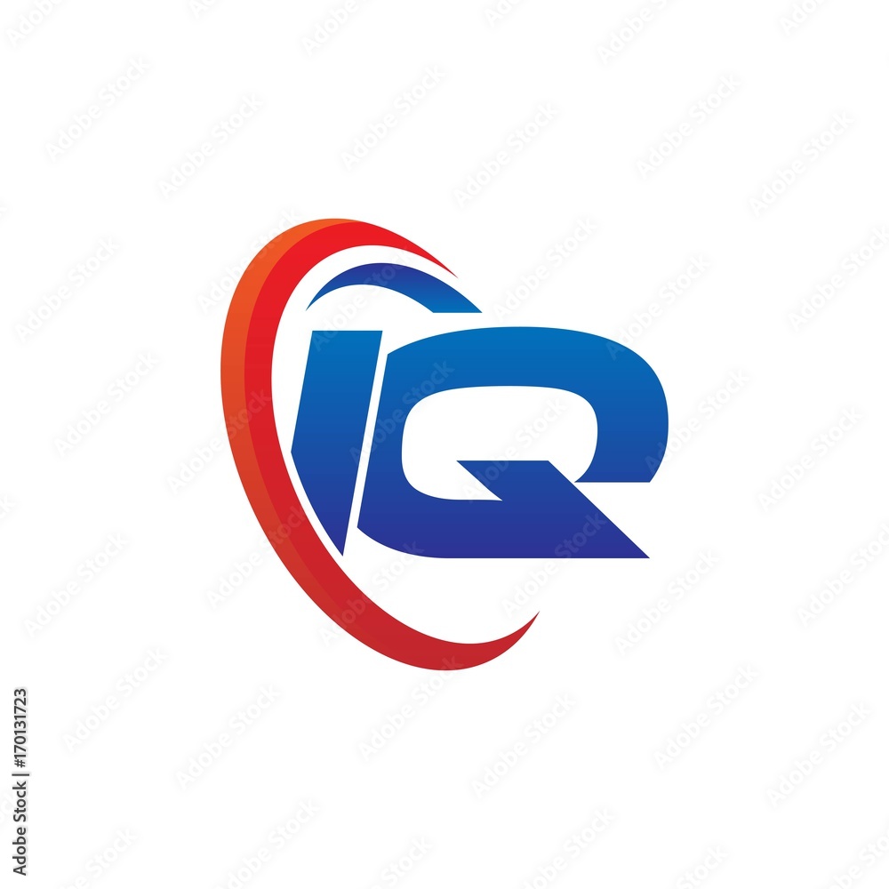 modern dynamic vector initial letters logo iq with circle swoosh red blue modern dynamic vector initial letters logo iq with circle swoosh red blue
