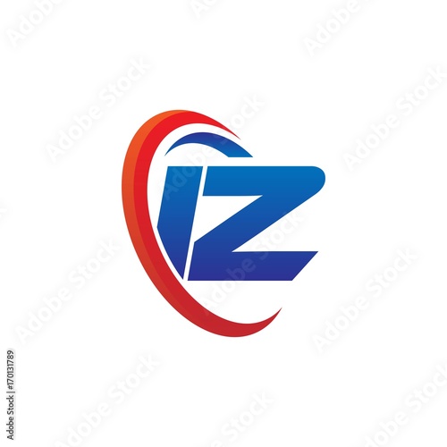 Free Download modern dynamic vector initial letters logo iz with circle swoosh red blue - GFXLoad