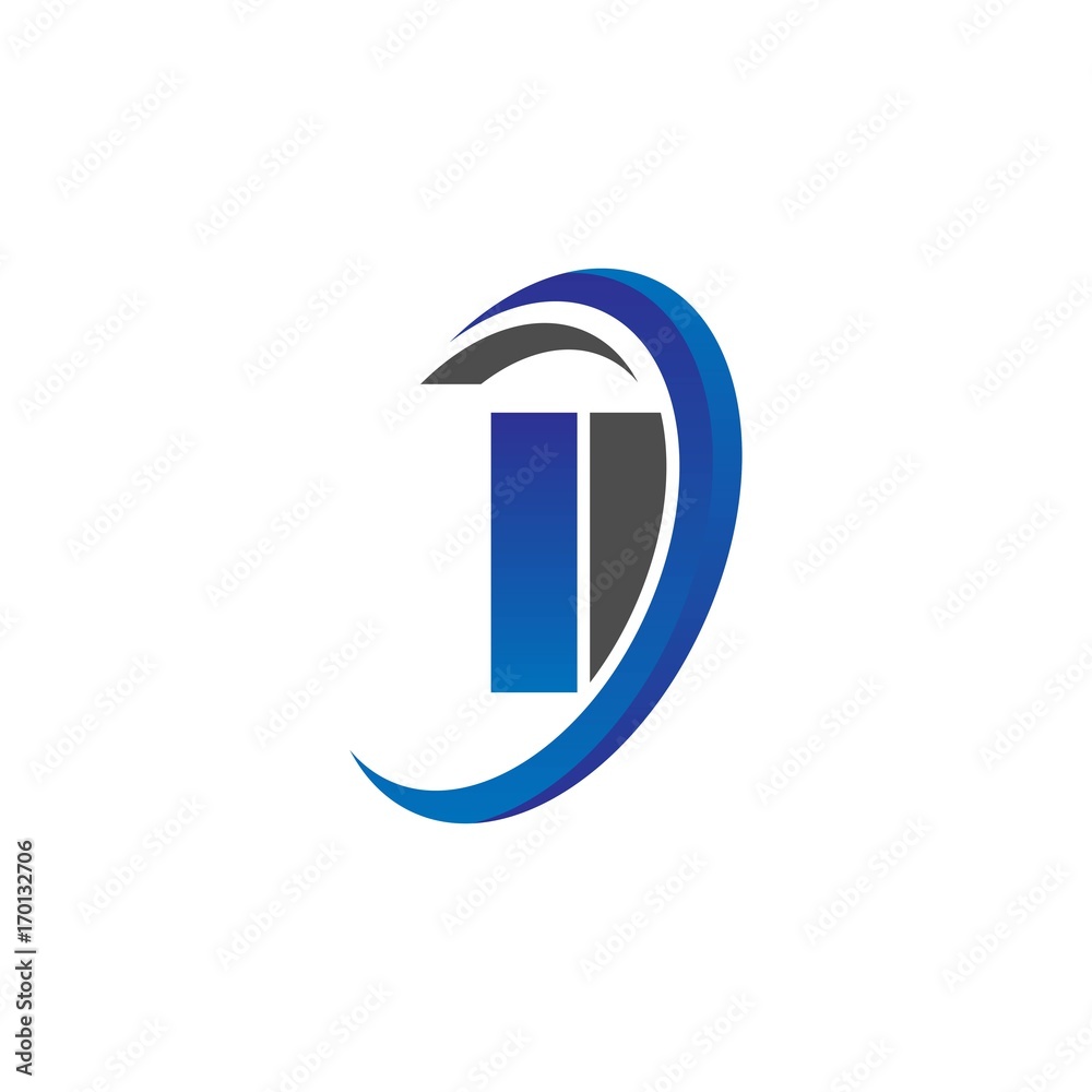 vector initial logo letters ii with circle swoosh blue gray vector initial logo letters ii with circle swoosh blue gray