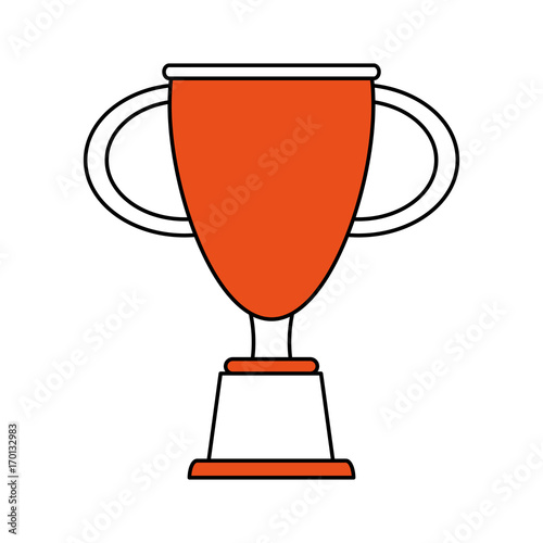 Trophy icon of winner competition success and sport theme Isolated design Vector illustration