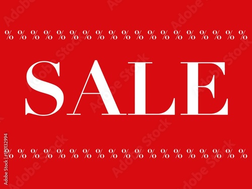 Wort Sale auf rotem Hintergrund fliegt herein und wieder heraus