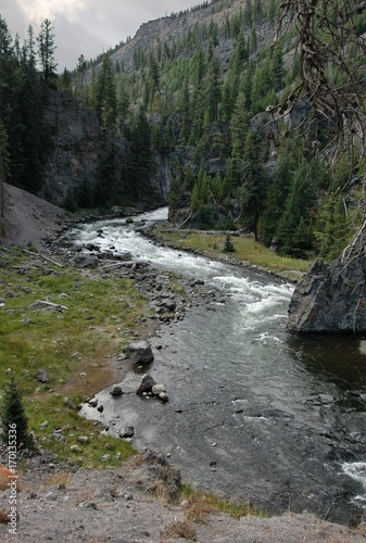 The Firehole River Canyon in Yellowstone National Park
