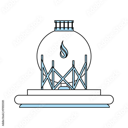 Gas plant of power energy and fuel theme Isolated design Vector illustration
