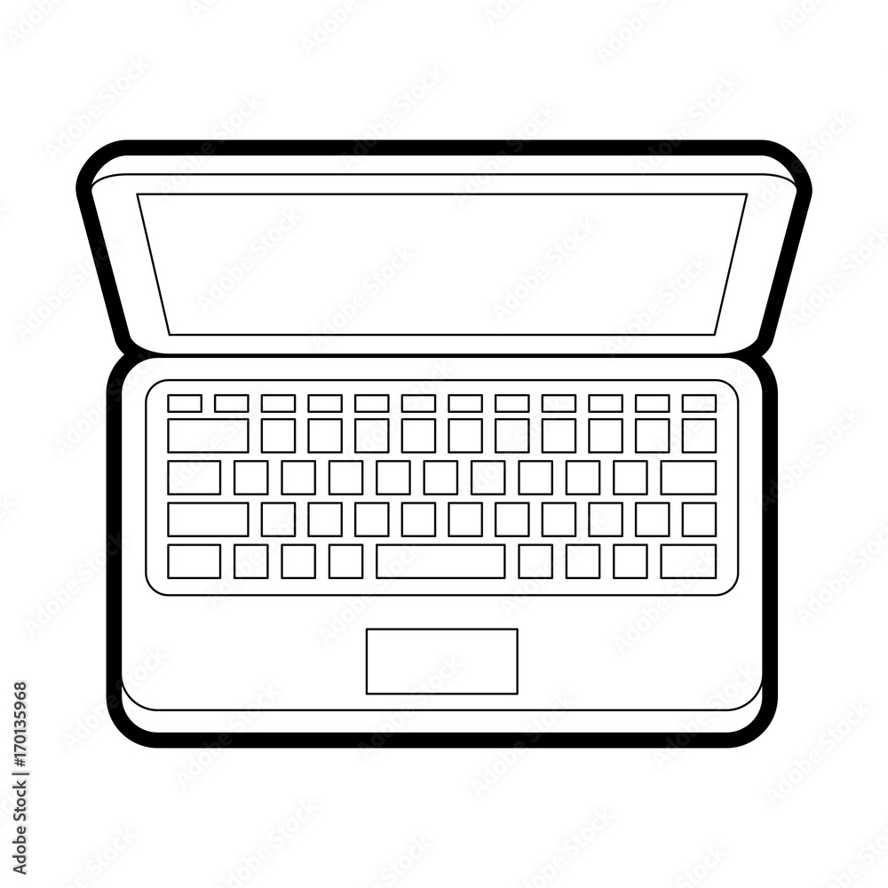 Laptop of device gadget technology and electronic theme Isolated design Vector illustration