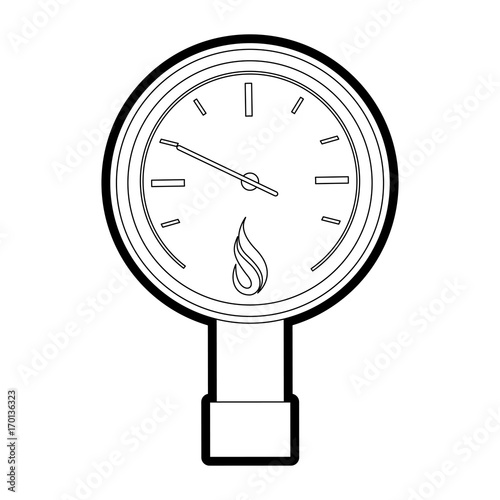 Pressure gauge of power energy and fuel theme Isolated design Vector illustration