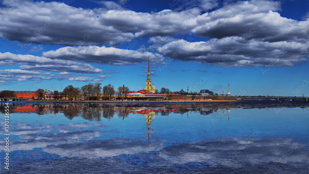 Panorama of the Peter and Paul Fortress in St. Petersburg