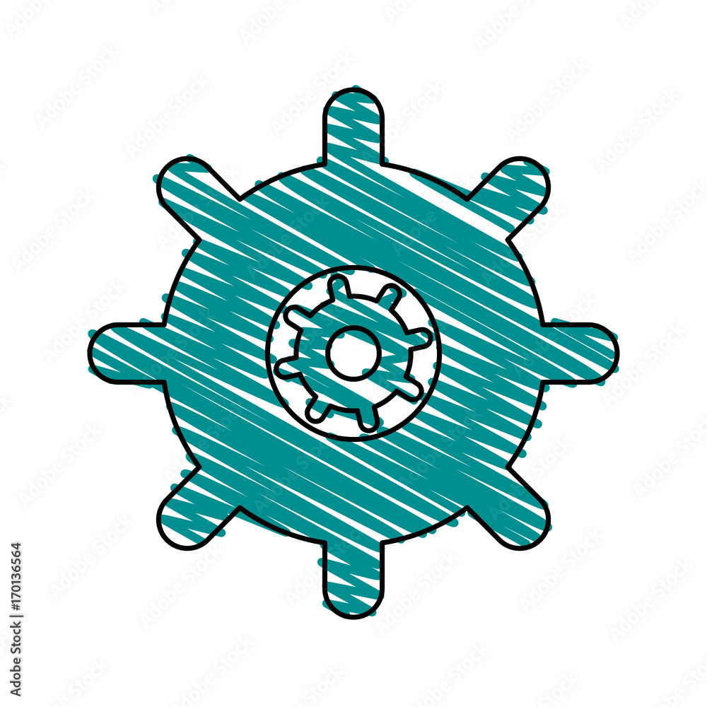 Gear icon of cog circle wheel and machine theme Isolated design Vector illustration