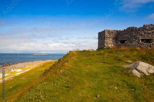 Old radar station on the beach in Eggum  Norway