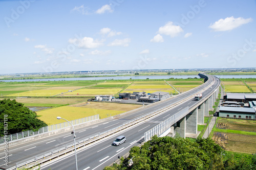 秋の高速道路 東関東自動車道（千葉県・佐原市）