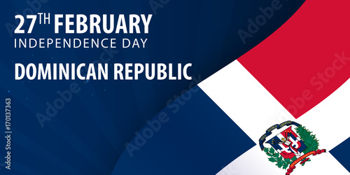 Independence day of Dominican Republic. Flag and Patriotic Banner.
