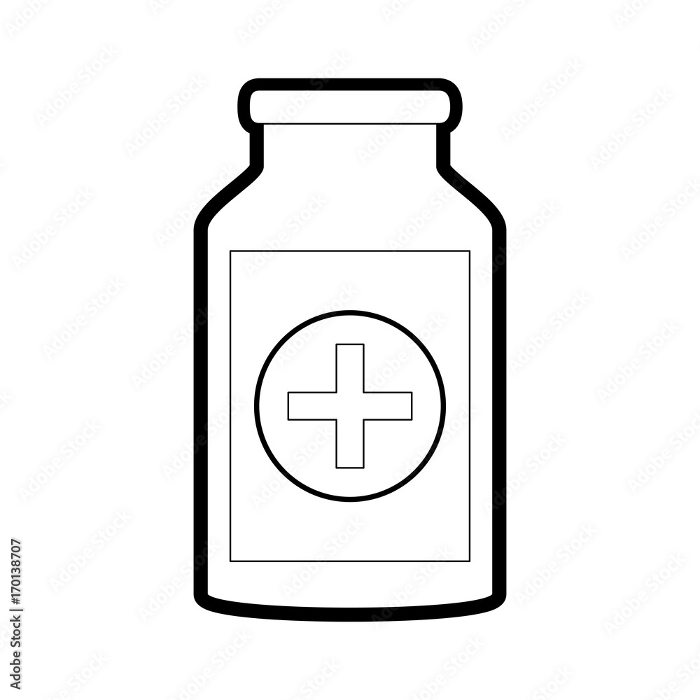Medicine jar icon health care and hospital theme Isolated design Vector illustration Medicine jar icon health care and hospital theme Isolated design Vector illustration
