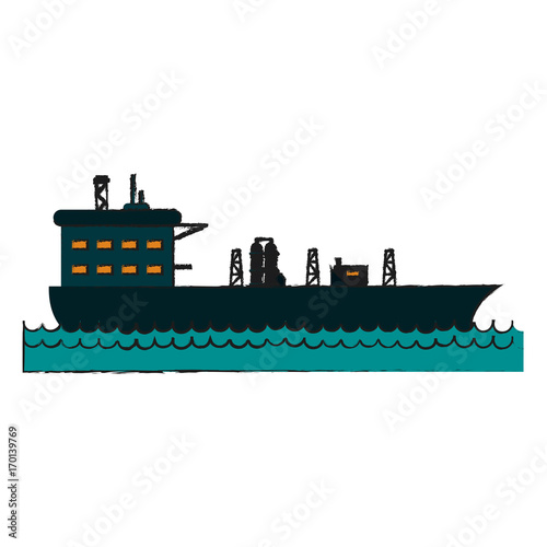Oil tanker of industry and fuel theme Isolated design Vector illustration