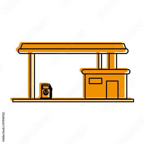 Gas station of industry and fuel theme Isolated design Vector illustration