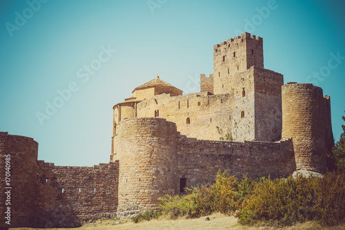 A medieval castle of Loarre, Aragon, Spain