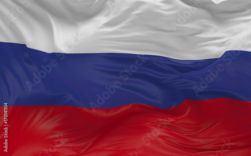  Flag of the Russia waving in the wind 3d render