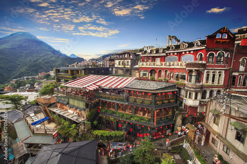 Jiufen, Taipei, Taiwan. The meaning of the Chinese text in the picture is the red globe of Jiufen