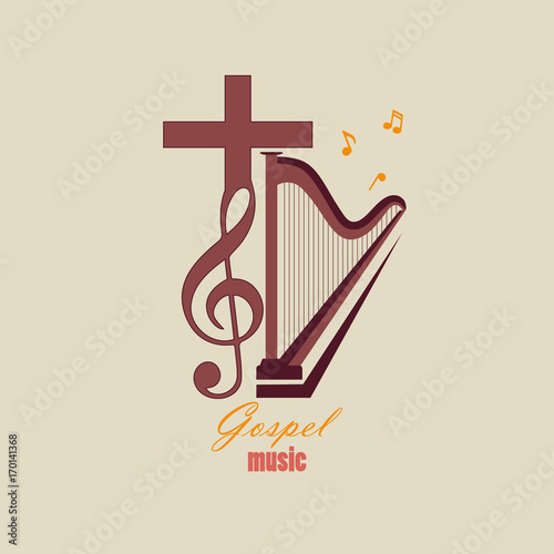 Musical logo, which symbolizes Evangelical music. For music studios that reach out to Christian music.