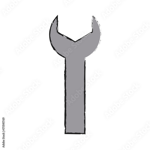 spanner icon tool instrument and repair theme Isolated design Vector illustration