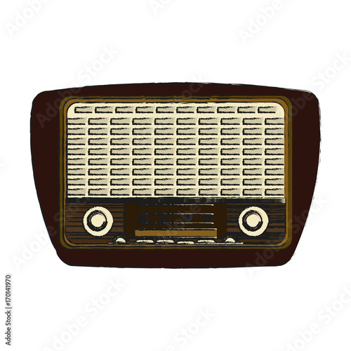 Retro radio of music vintage and sound theme Isolated design Vector illustration