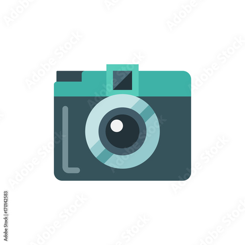 Mini camera flat isolated vector icon illustration