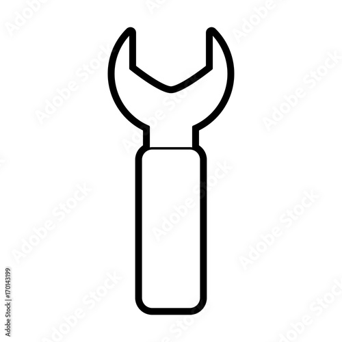 spanner icon tool instrument and repair theme Isolated design Vector illustration