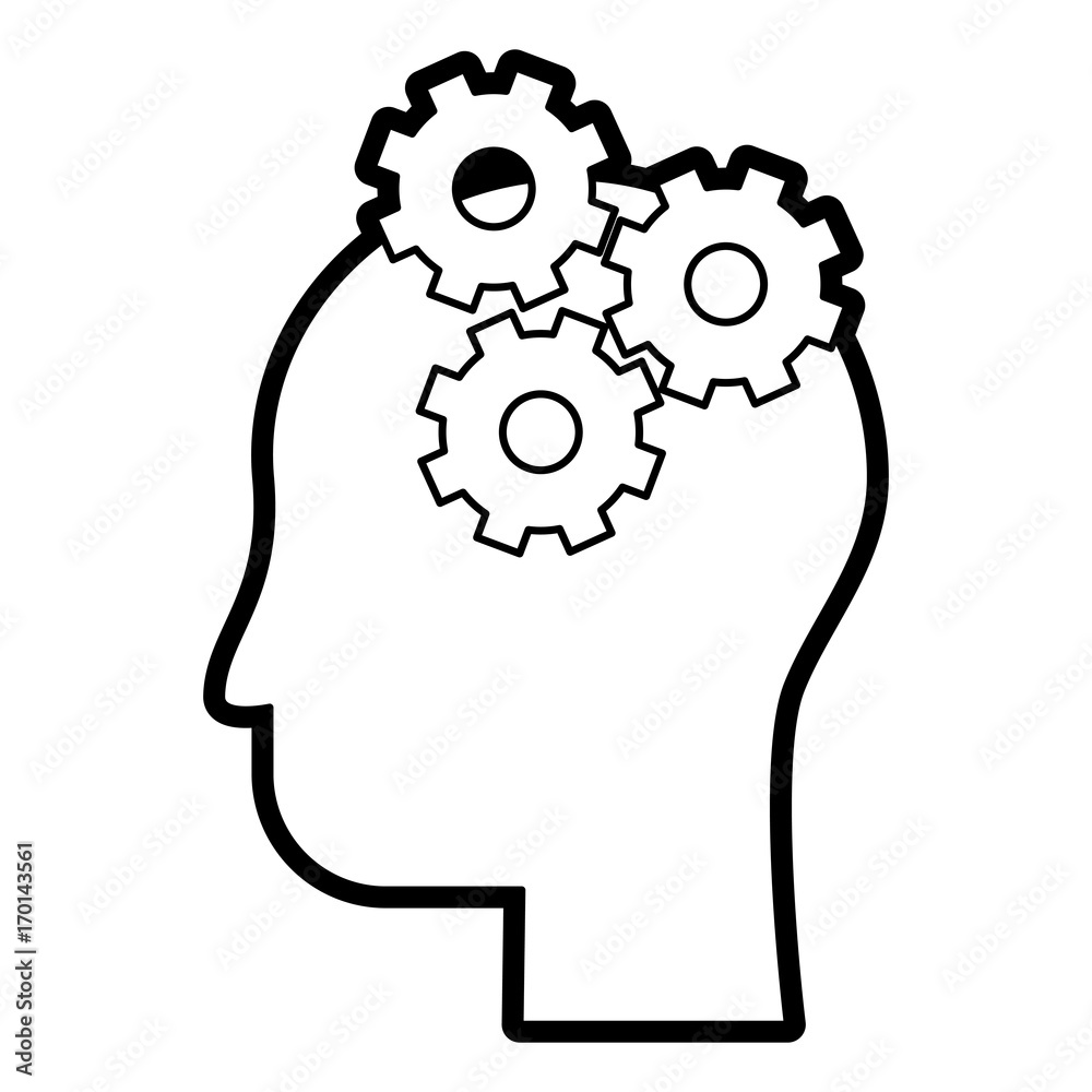 Head and gears icon of big idea and creativity theme Isolated design Vector illustration Head and gears icon of big idea and creativity theme Isolated design Vector illustration