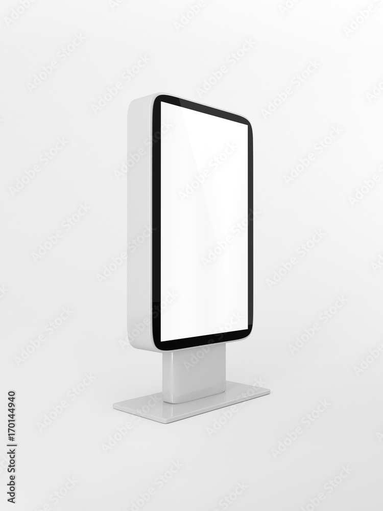 Outdoor Advertising Stand Display (empty banner lightbox) - mockup template isolated on white. 3D rendering Outdoor Advertising Stand Display (empty banner lightbox) - mockup template isolated on white. 3D rendering