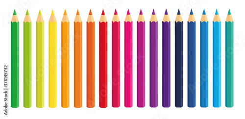 Vector collection crayons colored pencil loosely arranged