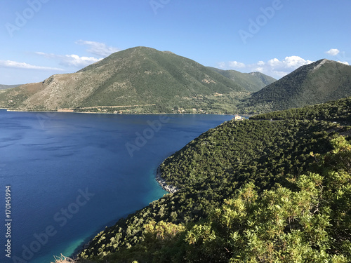 Aerial view of Ithaka or Ithaca island in Greece
