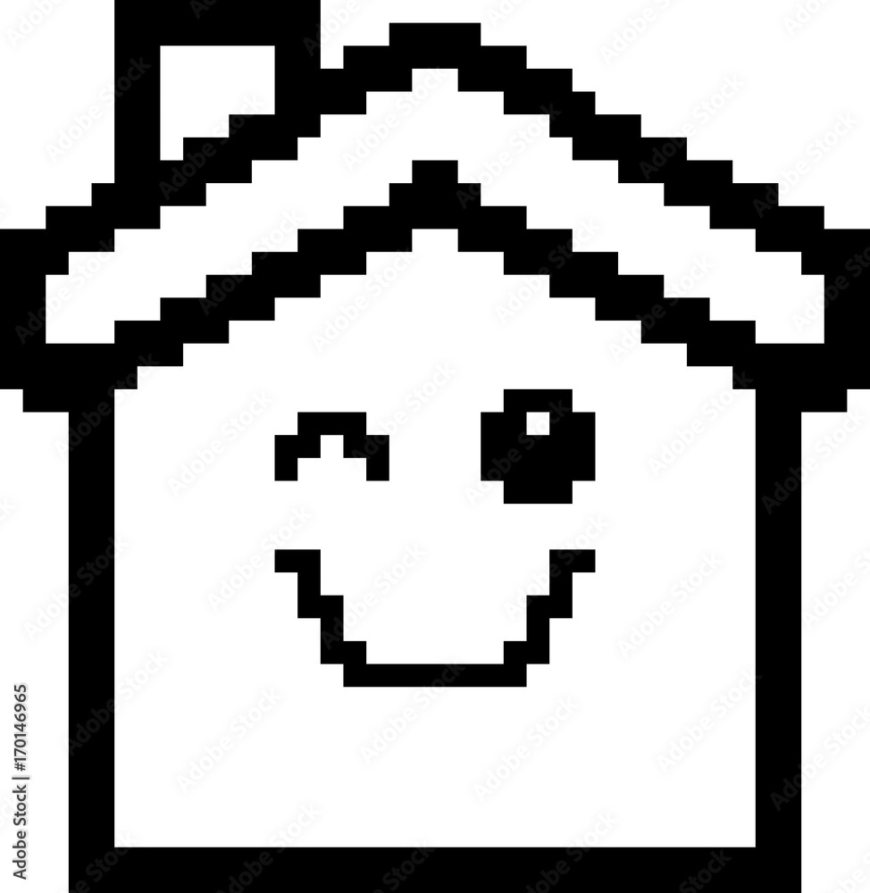 Winking 8-Bit Cartoon House