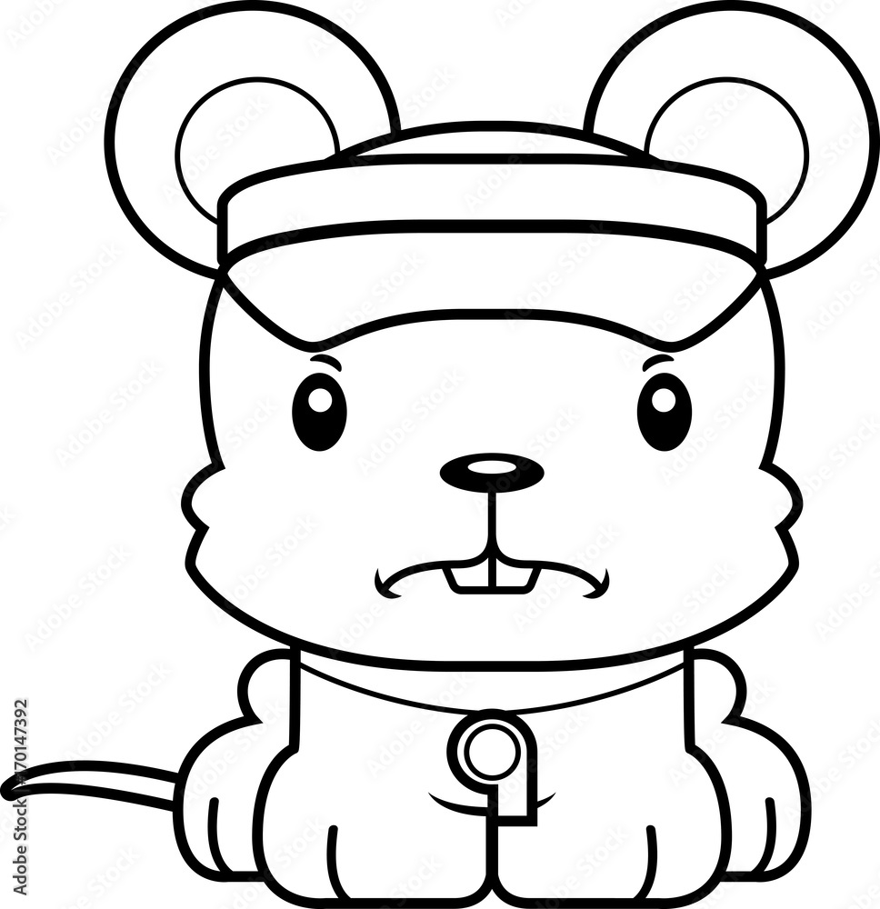Cartoon Angry Lifeguard Mouse Cartoon Angry Lifeguard Mouse
