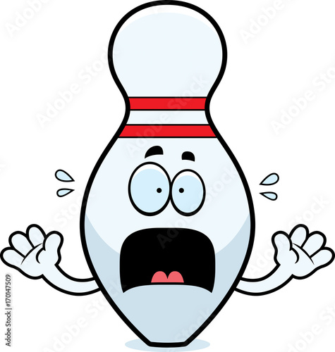 Scared Cartoon Bowling Pin