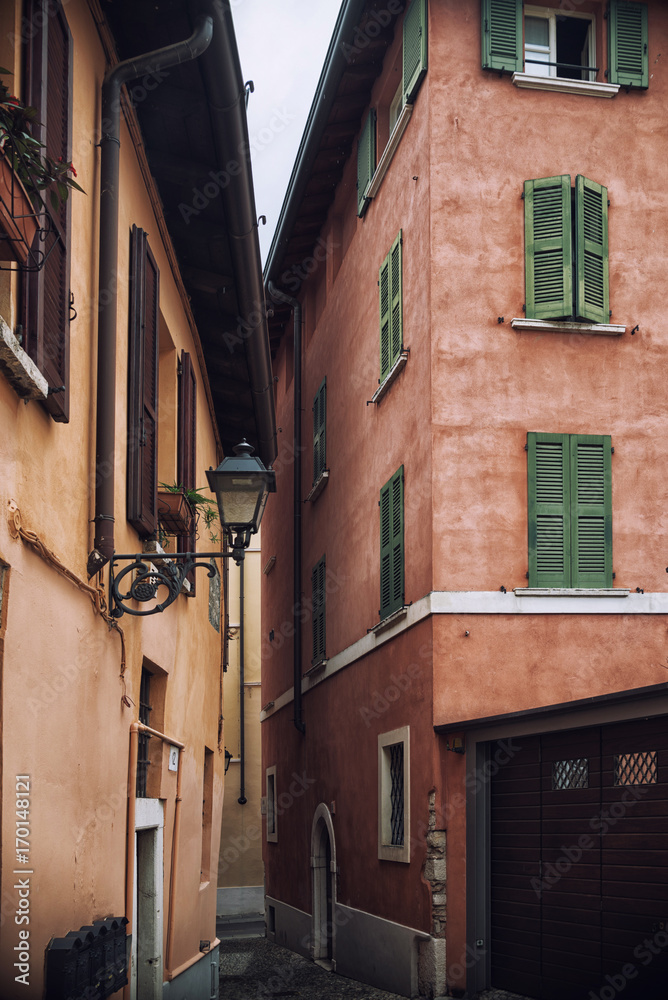 Fototapeta premium Typical Italian street in a small provincial town