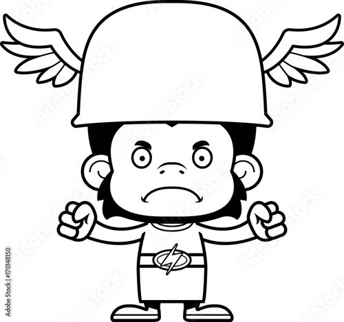 Cartoon Angry Hermes Chimpanzee