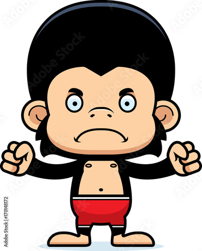 Cartoon Angry Chimpanzee Swimsuit