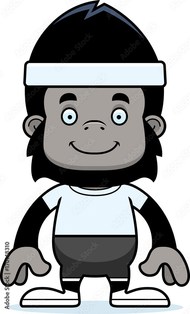 Cartoon Smiling Fitness Gorilla Cartoon Smiling Fitness Gorilla