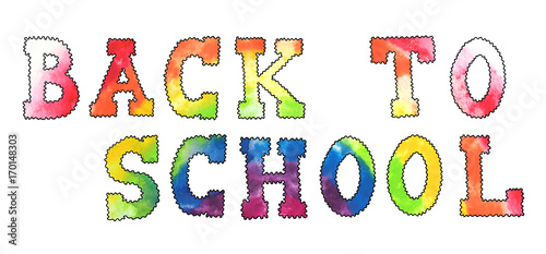 Watercolor Rainbow Back To School Isolated Typeface
