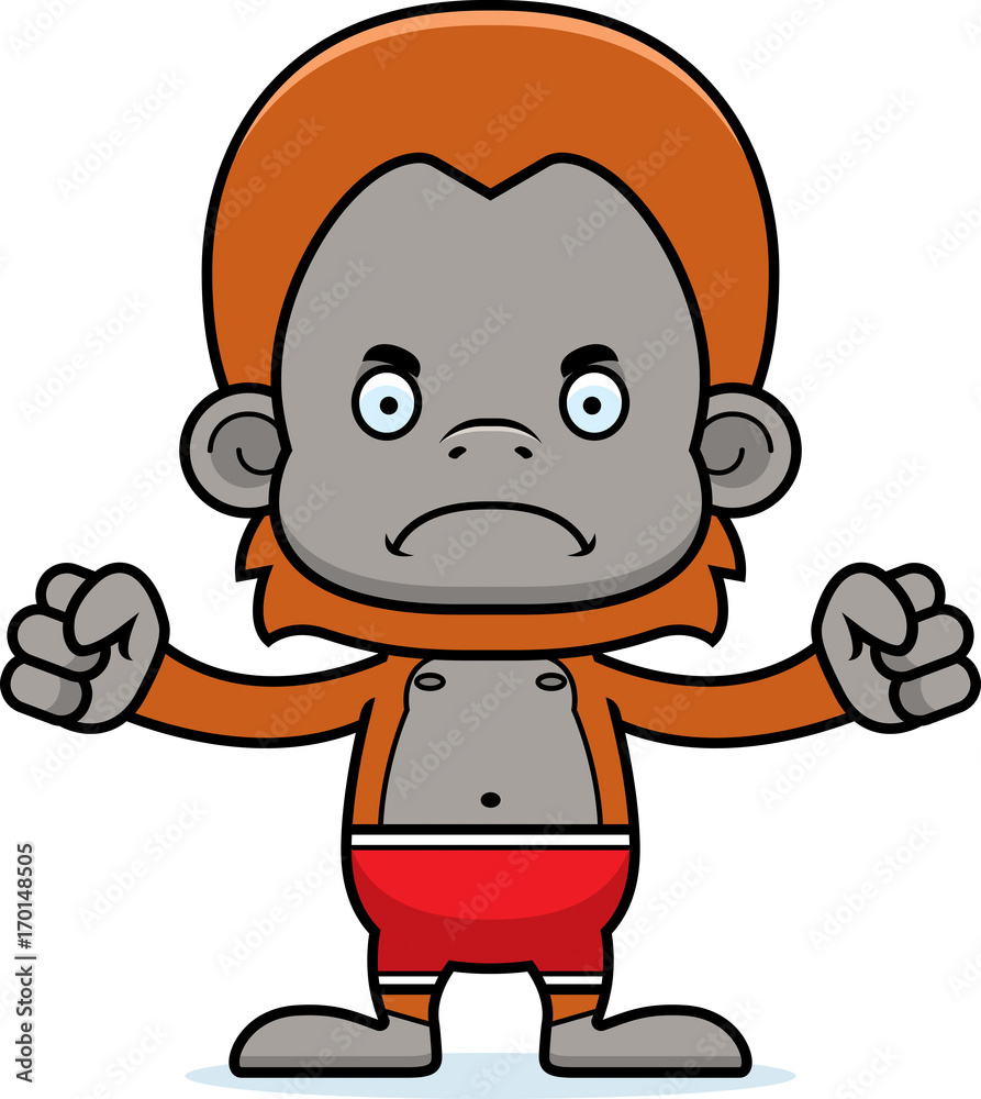 Cartoon Angry Orangutan Swimsuit Cartoon Angry Orangutan Swimsuit