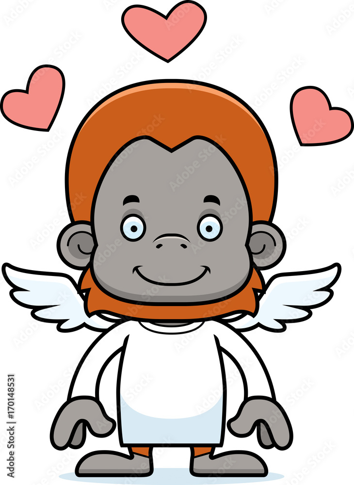 Cartoon Smiling Cupid Orangutan Cartoon Smiling Cupid Orangutan