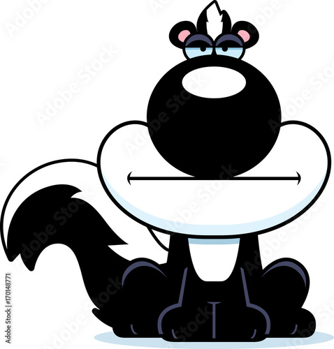 Cartoon Skunk Bored
