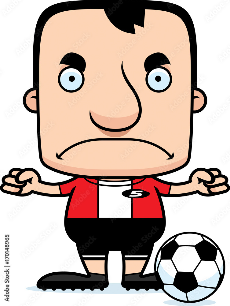 Cartoon Angry Soccer Player Man Cartoon Angry Soccer Player Man