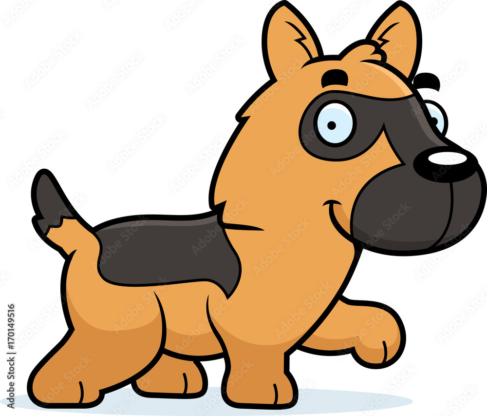 Cartoon German Shepherd Walking Cartoon German Shepherd Walking