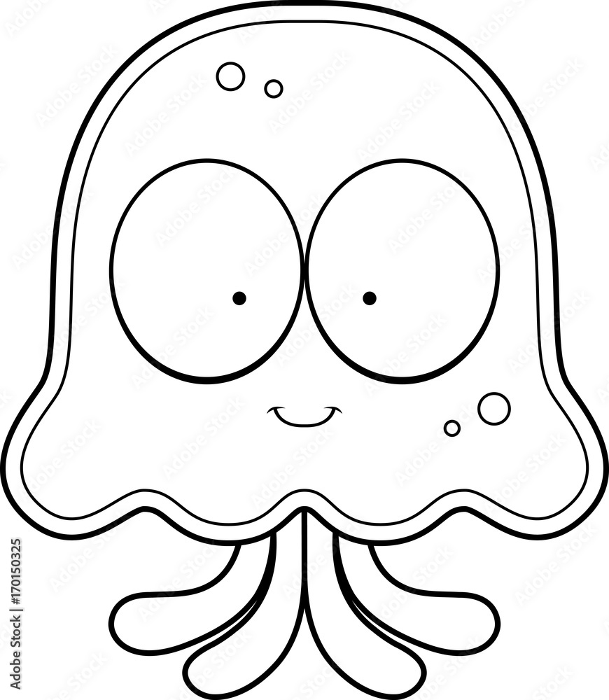 Cartoon Jellyfish Smiling