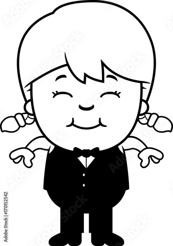 Smiling Cartoon Little Waiter