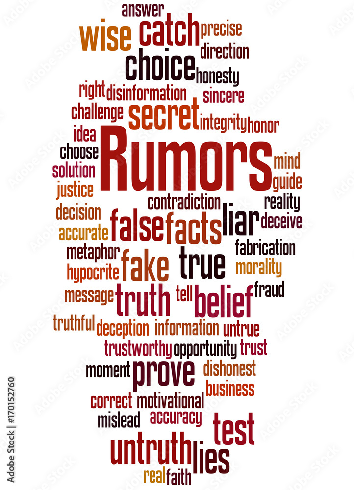 Obraz premium Rumors, word cloud concept 6