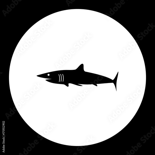 shark fish simple silhouette black icon eps10