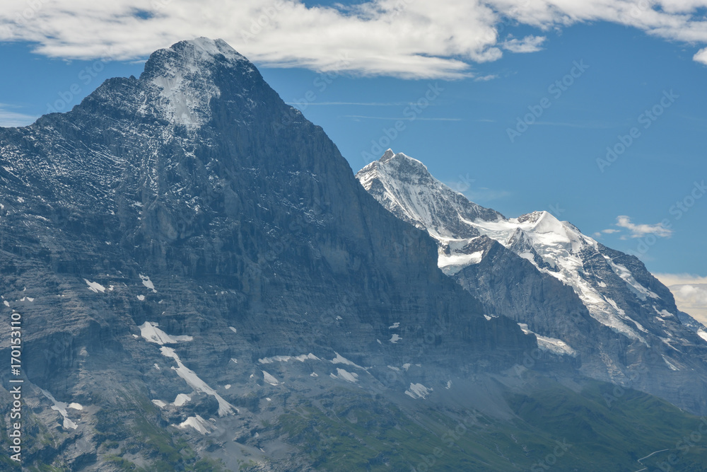 Eiger summit in Bernese Alps, Switzerland