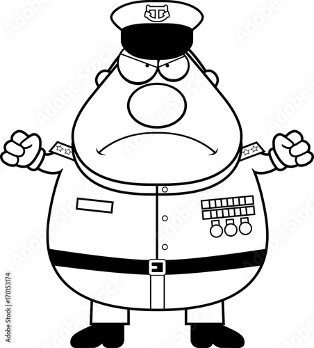 Angry Cartoon Navy Admiral