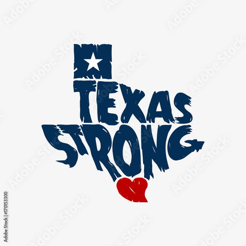 Texas Strong Map Logo Grunge Design