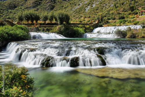 Clear waters of Cañete river in Huancaya village, Peru